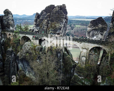 Berge, Felsen im Elbsandsteingebirge Stockfoto