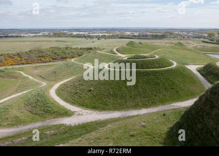 Northumberlandia ist ein öffentlicher Park und Skulptur, die mit Abfällen aus der angrenzenden Shotton Tagebau Coal Mine. Stockfoto