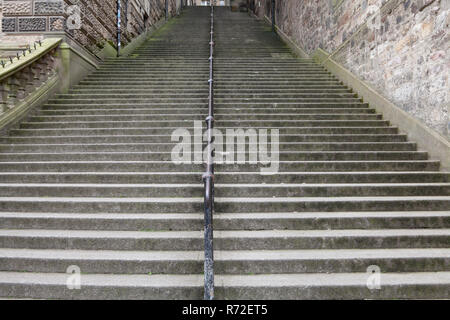 Die steinstufen der Warriston in der Nähe link Cockburn Street in der Altstadt in Edinburgh, Schottland, Großbritannien Stockfoto