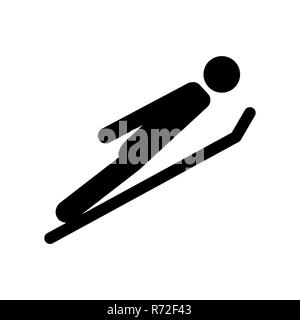 Skifahrer zieht Winter Sport Piktogramm Vektor-illustration EPS 10. Stock Vektor