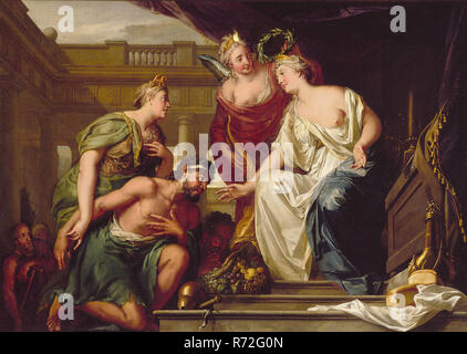 Adriaen Van der Werff, Allegorie der Liebe, Schornstein malleinwand Bettwäsche Ölfarbe, Kamin Öl auf Leinwand ohne Rahmen signiert unten rechts: Adrn vn Werff fec Ano 1702 Rotterdam Dreieck Hoogstraat oudemannenhuis Heiligegeesthuis Nächstenliebe Nächstenliebe Nächstenliebe Gottseligkeit Wahrheit christlicher Tugend Ananias Saffira charitas Alter Mann Haus institution Heiligen Geist Haus Pflege Kralingen Regentenkamer Heiligegeesthuis Hoogstraat Rotterdam Stockfoto
