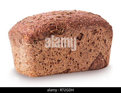 Gesundes Brot vom gekeimtes Getreide auf weißem Hintergrund. Freistellungspfaden. Volle Tiefenschärfe. Stockfoto