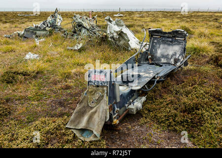Pebble Island, Falkland Inseln, Großbritannien, Falklandkrieg argentinische Schleudersitz Stockfoto