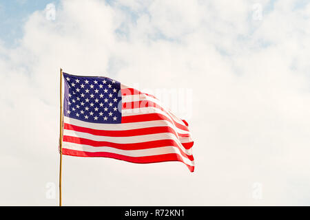 Flagge der Vereinigten Staaten von Amerika (USA) im Wind Stockfoto