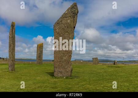 Standing Stones von Stennes, Orkney, Schottland Stockfoto