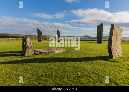 Standing Stones von Stennes, Orkney, Schottland Stockfoto