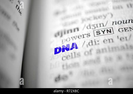 Text DNA als Hintergrund Stockfoto