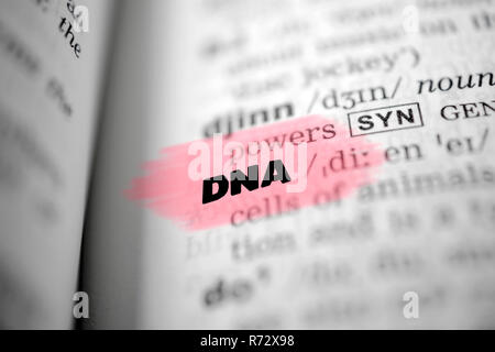 Text DNA als Hintergrund Stockfoto