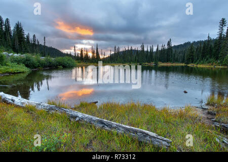 Reflexion Seen ist eine Sammlung von Seen im Mount Rainier National Park in Washington State Stockfoto