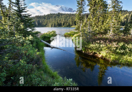 Reflexion Seen ist eine Sammlung von Seen im Mount Rainier National Park in Washington State Stockfoto