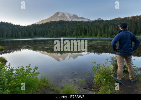 Reflexion Seen ist eine Sammlung von Seen im Mount Rainier National Park in Washington State Stockfoto