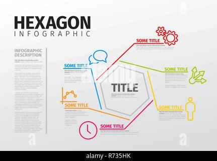 Vektor Infografik Berichtsvorlage von Linien und Hexagon gemacht Stock Vektor