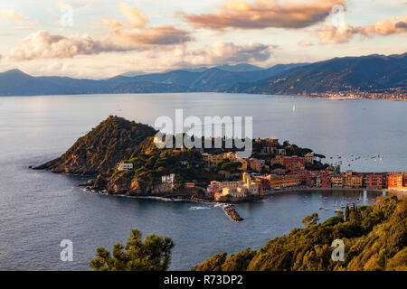 Luftaufnahme von Sestri Levante, Ligurien, Italien Stockfoto