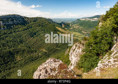 Die Vercors ist zwischen Grenoble und Sterben und bildet den Fuß der Alpen aus dem Rhône-Tal im Westen. Stockfoto