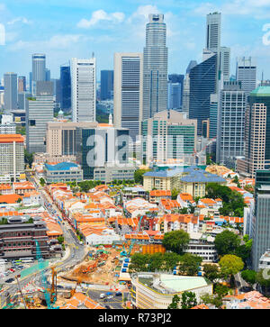 Chinatown und Downotwn von Singapur Stockfoto