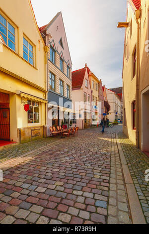 Mittelalterliche Straße Schnoor in Bremen, Deutschland Stockfoto