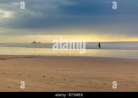 Schöne Atmosphäre am frühen Abend an Tagharte Beach in der Nähe von Essaouira, Marokko Stockfoto