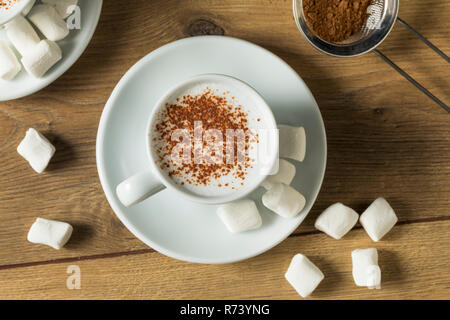 Gesund selbstgemachte Milch und Kakao mit Marshmallows Babyccino Stockfoto