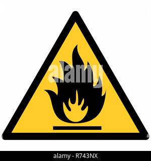 Abbildung eines isolierten brennbare Gefahrensymbol Stock Vektor