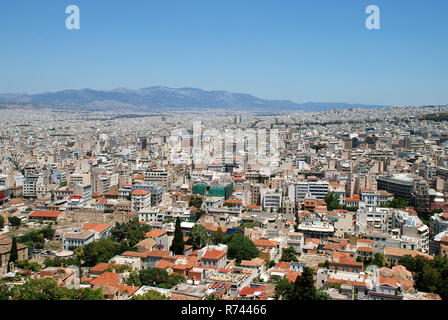 Panorama Blick von der Akropolis von Athen Stockfoto