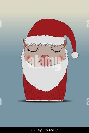 Cute Santa, perfekt für Weihnachtskarten, und Dekor. Stock Vektor