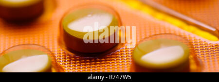 Enzym Tabletten biologisch aktive Stoffe Stockfoto