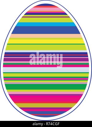 Karte Vorlage mit multicolor gestreift Osterei. Stock Vektor