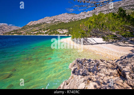 Idyllischen Strand Punta Rata in Brela Blick Stockfoto