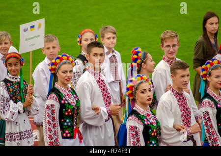 Schließen des Festivals "Polissya Sommer mit Folklore Lutsk Ukraine" 25.08.2018. Stockfoto