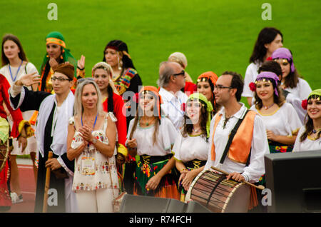 Schließen des Festivals "Polissya Sommer mit Folklore Lutsk Ukraine" 25.08.2018. Stockfoto