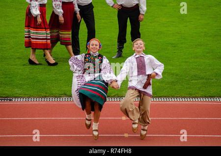 Schließen des Festivals "Polissya Sommer mit Folklore Lutsk Ukraine" 25.08.2018. Stockfoto