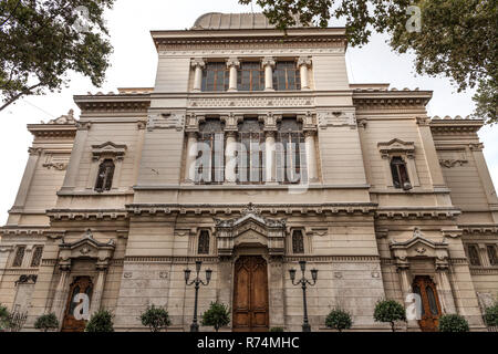 Blick auf die Große Synagoge in Rom, Italien Stockfoto