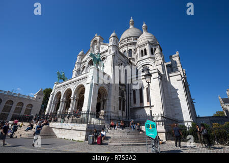 PARIS, Frankreich, 7. September 2018 - Basilique Sacré-Coeur in Montmartre, Paris, Frankreich Stockfoto