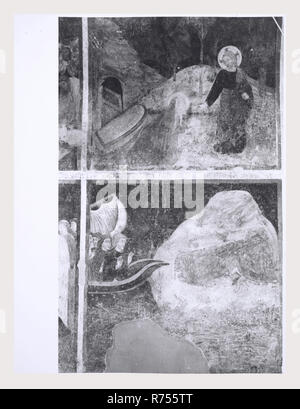 Umbrien Perugia Spoleto S. Domenico, dies ist mein Italien, die italienische Land der visuellen Geschichte, Außenansichten von 13.-14. Jahrhundert Kirche im Jahre 1960 restaurierte gestreiften Fassade, Glockenturm, und Portale. Blick auf den Innenbereich offenbaren eine gotische Struktur mit hohen Decken, Spitzbögen, und einer Apsis mit Glasfenstern. Fragmente der erhaltenen Fresken sind in den weißen Wänden sichtbar. Die meisten Zimmer bieten einen Blick auf Gemälde und Fresken in den drei Kapellen und Krypta. In der Kapelle des St. Maria Magdalena sind umfangreiche Freskenzyklen Anfang des 15. Jahrhunderts, des Heiligen. Die Callicola Kapelle und die Kapelle des Sakraments sind Ba Stockfoto