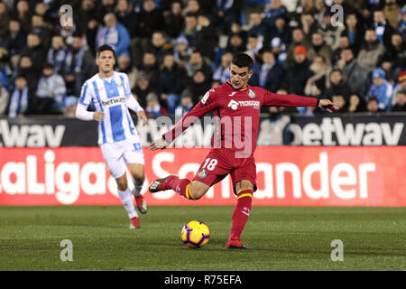 Leganes, Madrid, Spanien. 7 Dez, 2018. Von Getafe CF Mauro Arambarri in Aktion während der Liga Match zwischen CD Leganes, Getafe CF bei Butarque Stadion in Leganes, Spanien gesehen. Credit: LEGAN S. Mace/SOPA Images/ZUMA Draht/Alamy leben Nachrichten Stockfoto