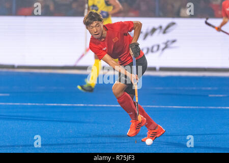 BHUBANESWAR, 06-12-2018, odisha's Hockey Männer Wm Bhubaneswar 2018. Veranstaltungsort: Kalinga Stadion. Wenlin Su während des Spiels Australien China vs. Stockfoto