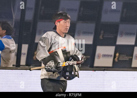 BHUBANESWAR, 06-12-2018, odisha's Hockey Männer Wm Bhubaneswar 2018. Veranstaltungsort: Kalinga Stadion. Zhiwei Ao während des Spiels Australien China vs. Stockfoto