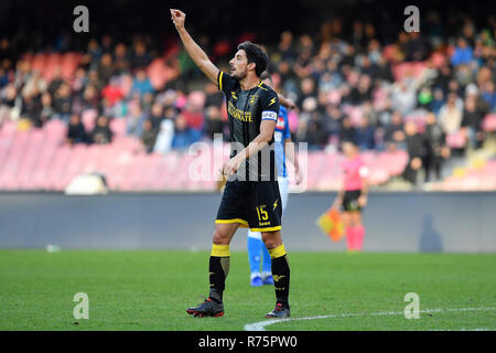 Foto Cafaro/LaPresse 8 Dicembre 2018 Napoli, Italia sport calcio Napoli vs Frosinone - Campionato di calcio Serie A TIM 2018/2019 - Stadio San Paolo. Nella Foto: Lorenzo Ariaudo (Frosinone Calcio). Foto Cafaro/LaPresse Dezember 8, 2018 Neapel, Italien Sport Fussball Napoli vs Frosinone - Italienische Fußball-Liga einen TIM 2018/2019 - San Paolo Stadions. In der Pic: Lorenzo Ariaudo (Frosinone Calcio). Stockfoto