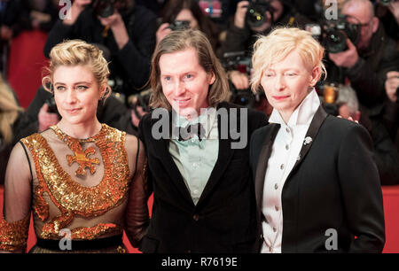 Greta Gerwig, Wes Anderson, Tilda Swinton - eroeffnungsgala und Berlinale-Premiere des Spielfilms "Isle of Dogs", Berlinale 2018 Berlinale Palast, 15. Stockfoto