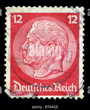 Briefmarken aus dem Deutschen Reich in die Paul von Hindenburg in das Medaillon Serie 1933 ausgestellt Stockfoto