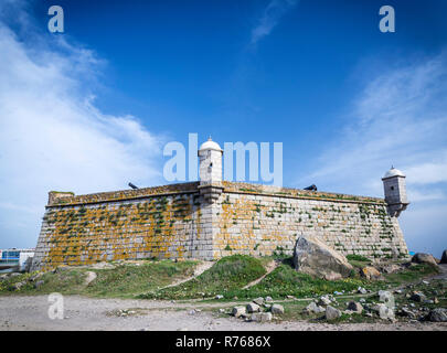 Castelo do Queijo fort Wahrzeichen an der Küste von Porto portugal Stockfoto