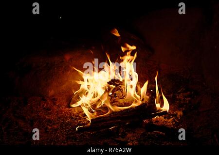 Lagerfeuer-Flammen Stockfoto