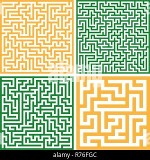 Set aus bunten Labyrinthe/Gut für Logo oder Symbol, Vector Hintergrund Abbildung. Stock Vektor