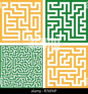 Set aus bunten Labyrinthe/Gut für Logo oder Symbol, Vector Hintergrund Abbildung. Stock Vektor