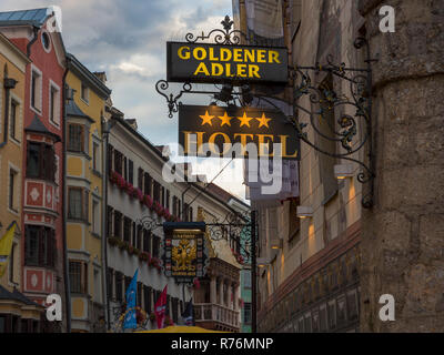 Hotel Goldener Adler Herzog-Friedrich Str., Innsbruck, Tirol, Österreich, Europa Stockfoto