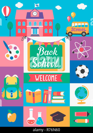 Zurück in der Schule willkommen. Stockfoto