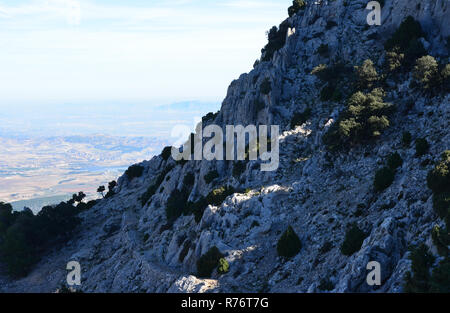 Morrón de Alhama Mountain Trail, Sierra Espuña massiv, Murcia (SÜDÖSTLICHEN SPANIEN) Stockfoto