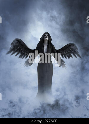 3D-Rendering des Todes Engel im Himmel. Stockfoto