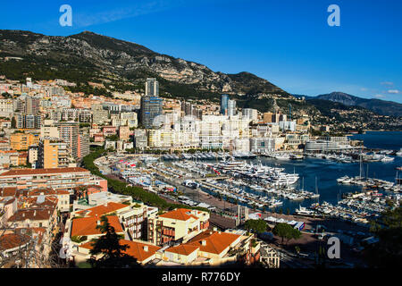 Die Stadt und die Marina, Monte Carlo, Monaco Stockfoto