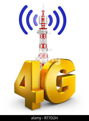 4G und Turm Stockfoto